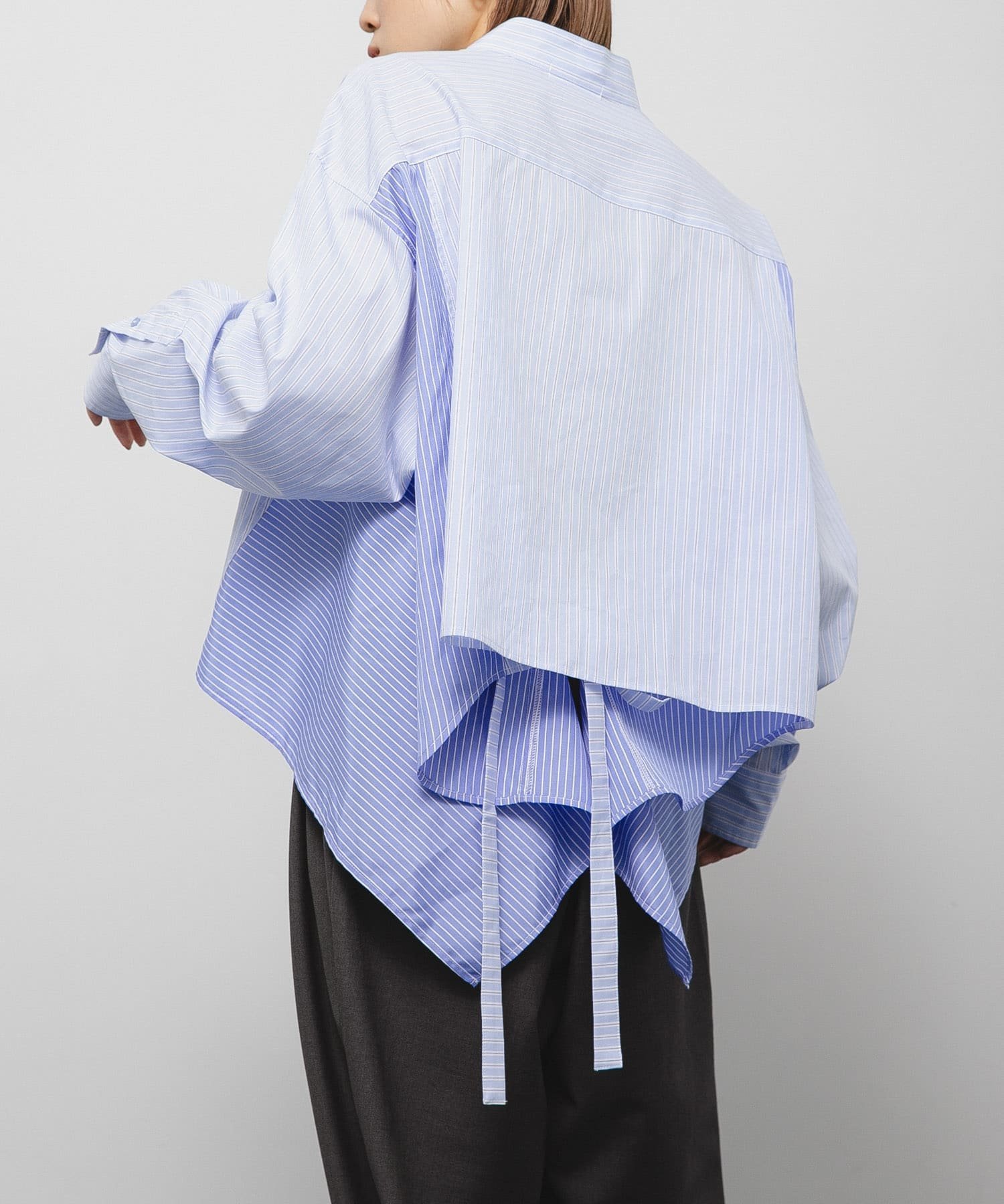 【ケービーエフ/KBF / URBAN RESEARCH】のバックフレアショートシャツ インテリア・キッズ・メンズ・レディースファッション・服の通販 founy(ファニー) 　ファッション　Fashion　レディースファッション　Fashion for Women　トップス・カットソー　Cut & Sew Tops　シャツ・ブラウス・オフィスカジュアル　Elegant Blouses & Button-Ups　バッグ　Bags　2025年　2025　2025-2026秋冬・A/W　Autumn/Winter 2025–26 AW25–26　冬　Winter / This Winter　バランス　Balance, Style Balance　フェミニン　Feminine, Girly　フレア　Flare, Flared　フロント　Front, Front Design　ボトム　Bottoms, Lower Wear　リボン　Ribbon, Bow　リメイク　Remake, Reconstructed　A/W・秋冬　Autumn/Winter　BLUE|ID: prp329100004651748 ipo3291000000033613286