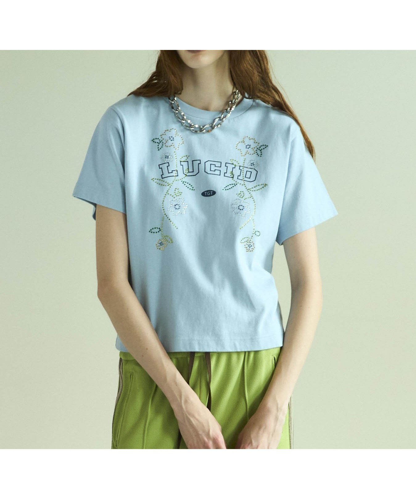【メゾンスペシャル/MAISON SPECIAL】のLUCID Glitter Flower T-shirt インテリア・キッズ・メンズ・レディースファッション・服の通販 founy(ファニー) 　ファッション　Fashion　レディースファッション　Fashion for Women　トップス・カットソー　Cut & Sew Tops　シャツ・ブラウス・オフィスカジュアル　Elegant Blouses & Button-Ups　ロングTシャツ・Tシャツ　Longline T-Shirts & Tees　インナー　Innerwear　カットソー　Cut and Sewn Top　ジャケット　Jacket, Outerwear　ストーン　Stone, Gem-Like　プリント　Print, Printed Pattern　モチーフ　Motif, Design Theme　ロング　Long, Long-Length　半袖　Short Sleeve, Half Sleeve　夏　Summer　春　Spring　長袖　Long Sleeve, Full Sleeve　BLU|ID: prp329100004651774 ipo3291000000033613605