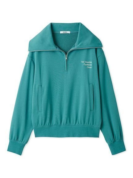 【スナイデル/SNIDEL】のスキッパーロゴスウェット インテリア・キッズ・メンズ・レディースファッション・服の通販 founy(ファニー) 　ファッション　Fashion　レディースファッション　Fashion for Women　トップス・カットソー　Cut & Sew Tops　レディースパーカー・カジュアルフーディー　Casual Hoodies & Sweatshirts　スウェット・クルーネックトップス　Sweatshirts & Crewnecks / Relaxed Fit Sweat Tops　ウェーブ　Wavy Pattern　ヴィンテージ　Vintage Style　ショルダー　Shoulder, Shoulder Strap　ジップ　Zip, Zipper　ストレート　Straight, Straight Cut　スポーティ　Sporty, Casual Athletic　ターコイズ　Turquoise, Blue-Green　デニム　Denim, Jeans Material　トレンド　Trend, Trending Now　ドロップ　Drop Shoulder, Dropped Style　フィット　Fit, Slim Fit　フェミニン　Feminine, Girly　ボトム　Bottoms, Lower Wear　ワンポイント　One Point, Statement Accent　おすすめ　Recommended / Our Picks　GRN[024]|ID: prp329100004651831 ipo3291000000033614381
