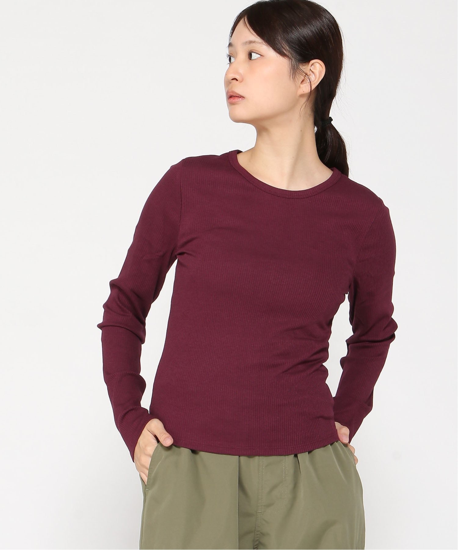 【ギャップ/GAP】のLS MOD RIB 4X2 CREW - 22 インテリア・キッズ・メンズ・レディースファッション・服の通販 founy(ファニー) 　ファッション　Fashion　レディースファッション　Fashion for Women　ショート　Short, Short Length　ストレッチ　Stretch, Stretchy Fabric　フィット　Fit, Slim Fit　長袖　Long Sleeve, Full Sleeve　TUSCAN_RED|ID: prp329100004652370 ipo3291000000033620701