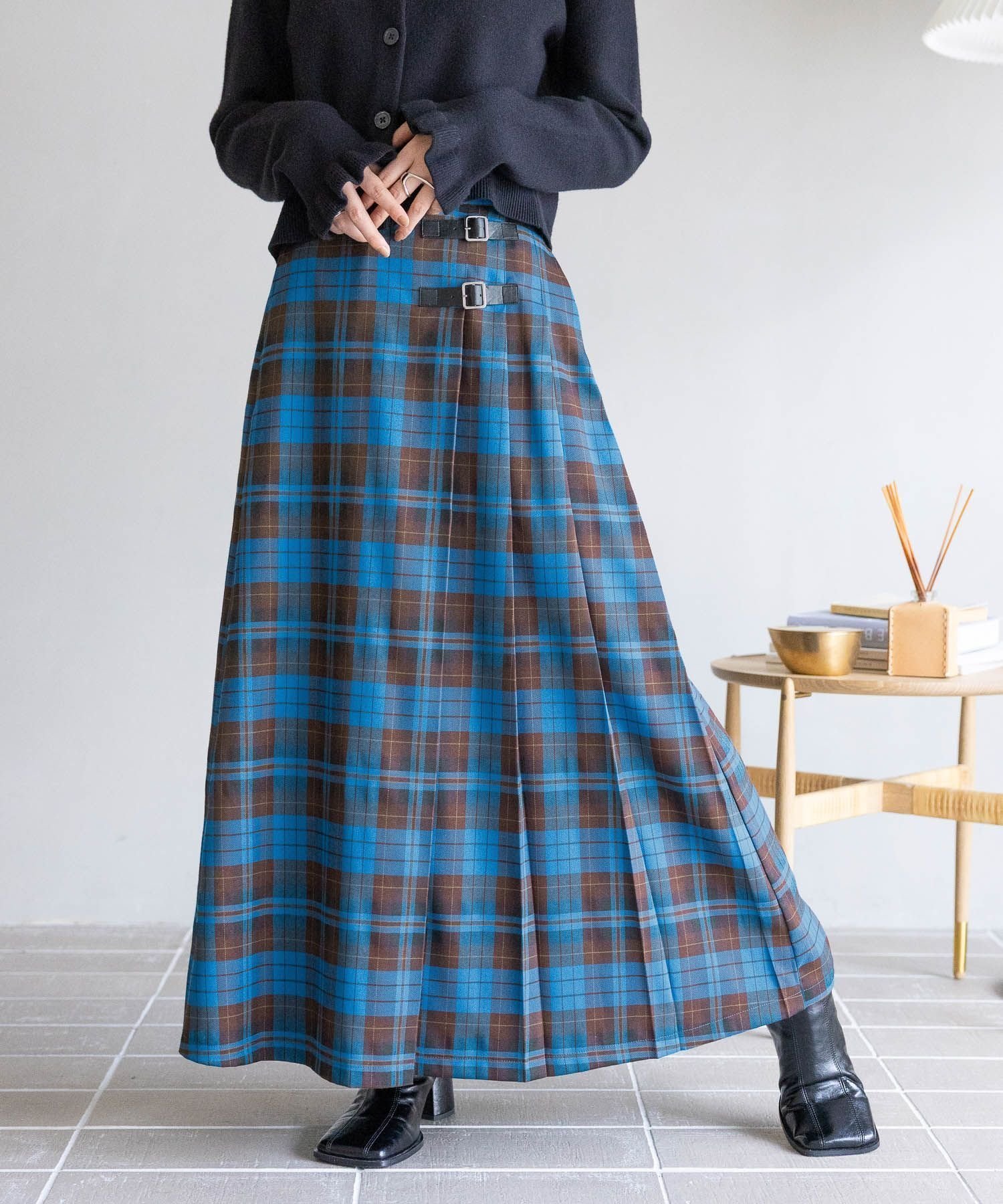 【レイジブルー/RAGEBLUE】の【WOMENS】選べる着丈/Wベルトキルトチェックプリーツスカート インテリア・キッズ・メンズ・レディースファッション・服の通販 founy(ファニー) 　ファッション　Fashion　レディースファッション　Fashion for Women　スカート　Skirts　プリーツスカート / 上品フェミニンスタイル　Pleated Skirts　ベルト&ウエストマーク　Belts & Waist Accessories　インナー　Innerwear　コンパクト　Compact, Small Size　ショート　Short, Short Length　ジャケット　Jacket, Outerwear　スウェット / スエット　Sweatshirt, Sweatwear　スニーカー　Sneakers, Trainers　スラックス　Slacks, Dress Pants　チェック　Check, Plaid, Tartan　デニム　Denim, Jeans Material　定番　Standard, Basic Item　フェイク　Faux, Fake　プリーツ　Pleats, Pleated　ベーシック　Basic, Essential　ミドル　Middle Length, Mid Height　おすすめ　Recommended / Our Picks　ブルー85|ID: prp329100004652738 ipo3291000000033623900