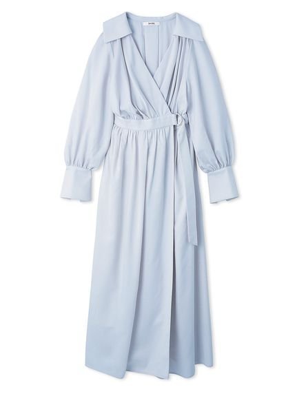 【スナイデル/SNIDEL】のバリエカシュクールシャツワンピース インテリア・キッズ・メンズ・レディースファッション・服の通販 founy(ファニー) 　ファッション　Fashion　レディースファッション　Fashion for Women　ワンピース　Dresses　シャツワンピース / 1枚で着映えコーデ　Shirt Dresses　エレガント 上品　Elegant　カシュクール　Wrap Design　カフス　Cuff Design　ギャザー　Gathered, Ruffled　スリット　Slit, Slit Detail　とろみ　Fluid, Flowy Fabric　ツイル　Twist, Twisted Detail　ドレープ　Drape, Draping Fabric　ビッグ　Big, Oversized　フィット　Fit, Slim Fit　ロング　Long, Long-Length　おすすめ　Recommended / Our Picks　LBLU[081]|ID: prp329100004652835 ipo3291000000033625023