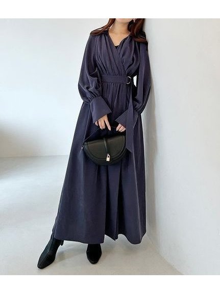 【スナイデル/SNIDEL】のバリエカシュクールシャツワンピース インテリア・キッズ・メンズ・レディースファッション・服の通販 founy(ファニー) 　ファッション　Fashion　レディースファッション　Fashion for Women　ワンピース　Dresses　シャツワンピース / 1枚で着映えコーデ　Shirt Dresses　エレガント 上品　Elegant　カシュクール　Wrap Design　カフス　Cuff Design　ギャザー　Gathered, Ruffled　スリット　Slit, Slit Detail　とろみ　Fluid, Flowy Fabric　ツイル　Twist, Twisted Detail　ドレープ　Drape, Draping Fabric　ビッグ　Big, Oversized　フィット　Fit, Slim Fit　ロング　Long, Long-Length　おすすめ　Recommended / Our Picks　NVY[089]|ID: prp329100004652835 ipo3291000000033625025