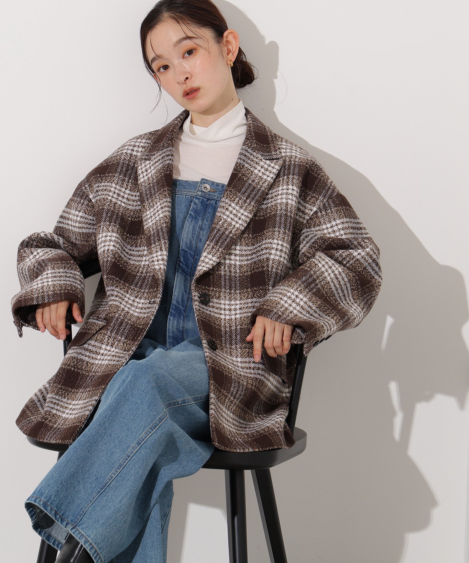 【エヌ ナチュラルビューティーベーシック/N.Natural Beauty basic】のオーバージャケットコート 人気、トレンドファッション・服の通販 founy(ファニー) 　ファッション　Fashion　レディースファッション　Fashion for Women　アウター　Coat / Outerwear Collection　コート・ロングコート・ピーコート　Long Coats, Peacoats & More　レディースジャケット・軽アウター　Jackets　インナー　Innerwear　ショルダー　Shoulder, Shoulder Strap　ジャケット　Jacket, Outerwear　チェック　Check, Plaid, Tartan　ドロップ　Drop Shoulder, Dropped Style　ネップ　Nepp, Slub Yarn　リラックス　Relax, Relaxed Fit　 other-1|ID: prp329100004652858 ipo3291000000033625157