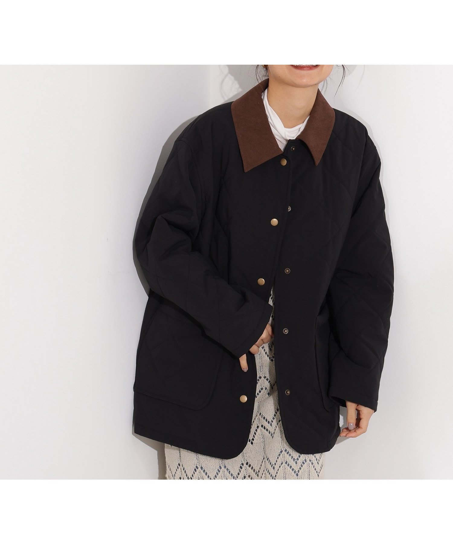 【エヌ ナチュラルビューティーベーシック/N.Natural Beauty basic】のバイカラーキルティングブルゾン インテリア・キッズ・メンズ・レディースファッション・服の通販 founy(ファニー) 　ファッション　Fashion　レディースファッション　Fashion for Women　アウター　Coat / Outerwear Collection　ブルゾンジャケット・スポーティアウター　Blouson Jackets　コーデュロイ　Corduroy, Cord Fabric　A/W・秋冬　Autumn/Winter　ブラック2|ID: prp329100004652860 ipo3291000000033625172