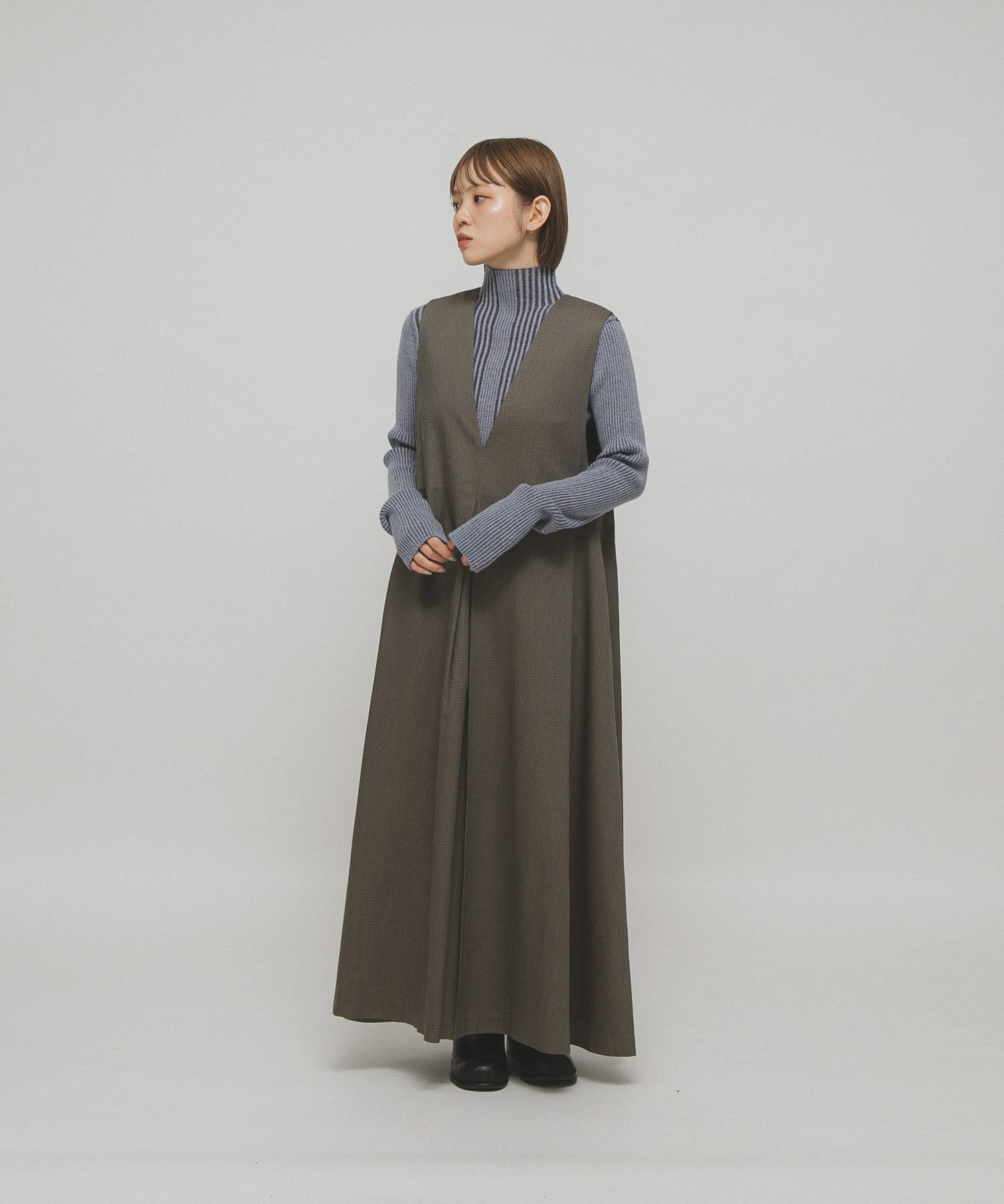 【ケービーエフ/KBF / URBAN RESEARCH】の『一部WEB限定カラー』2WAYフレアジャンパースカート インテリア・キッズ・メンズ・レディースファッション・服の通販 founy(ファニー) ファッション Fashion レディースファッション Fashion for Women スカート Skirts 2025年 2025 2025-2026秋冬・A/W Autumn/Winter 2025–26 AW25–26 冬 Winter / This Winter インナー Innerwear スリーブ Sleeve, Long Sleeve / Short Sleeve チェック Check, Plaid, Tartan フロント Front, Front Design 無地 Plain, Solid Color A/W・秋冬 Autumn/Winter BROWN×BLU|ID: prp329100004652896 ipo3291000000034481652