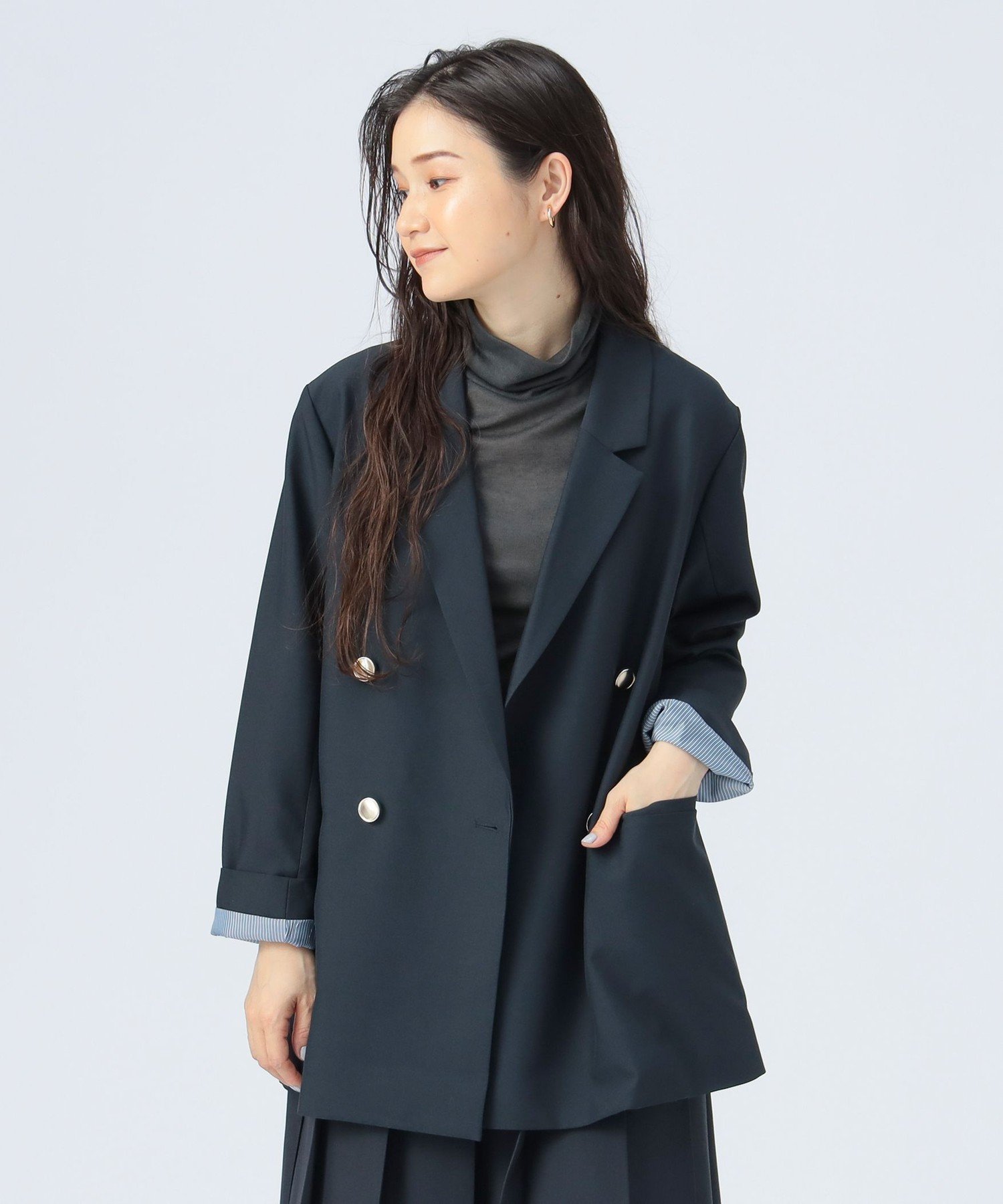 【ビームス ハート/BEAMS HEART】の金ボタン ダブルジャケット インテリア・キッズ・メンズ・レディースファッション・服の通販 founy(ファニー) 　ファッション　Fashion　レディースファッション　Fashion for Women　アウター　Coat / Outerwear Collection　レディースジャケット・軽アウター　Jackets　インナー　Innerwear　シンプル　Simple, Minimal　ジャケット　Jacket, Outerwear　ストライプ　Stripe, Striped Pattern　セットアップ　Set-Up, Coordinated Outfit　ダブル　Double, Double-Breasted　デニム　Denim, Jeans Material　ベーシック　Basic, Essential　おすすめ　Recommended / Our Picks　エレガント 上品　Elegant　NAVY|ID: prp329100004652929 ipo3291000000033625609