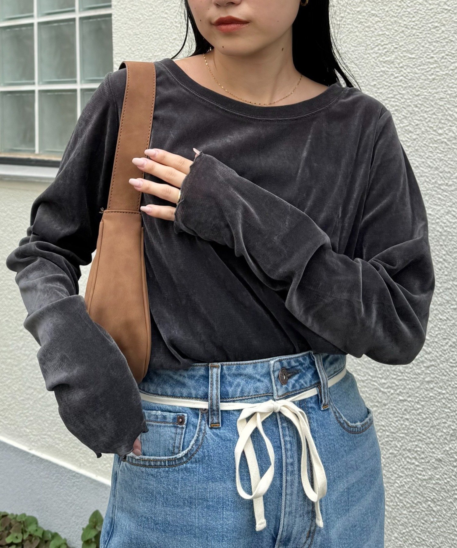 【チャオパニックティピー/CIAOPANIC TYPY】の【WEB限定】シアーフロッキーベロア見えメロートップス インテリア・キッズ・メンズ・レディースファッション・服の通販 founy(ファニー) 　ファッション　Fashion　レディースファッション　Fashion for Women　トップス・カットソー　Cut & Sew Tops　ベロアトップス　Velour Tops / Velvet-Look Items　インナー　Innerwear　コンパクト　Compact, Small Size　サロペット　Overalls, Salopette　スラックス　Slacks, Dress Pants　デニム　Denim, Jeans Material　フィット　Fit, Slim Fit　フレア　Flare, Flared　ベロア　Velour, Soft Velvet　ベーシック　Basic, Essential　メッシュ　Mesh, Net Fabric　ルーズ　Loose, Oversized　ワイド　Wide, Wide Fit　A/W・秋冬　Autumn/Winter　おすすめ　Recommended / Our Picks　チャコールグレー|ID: prp329100004653039 ipo3291000000034643795