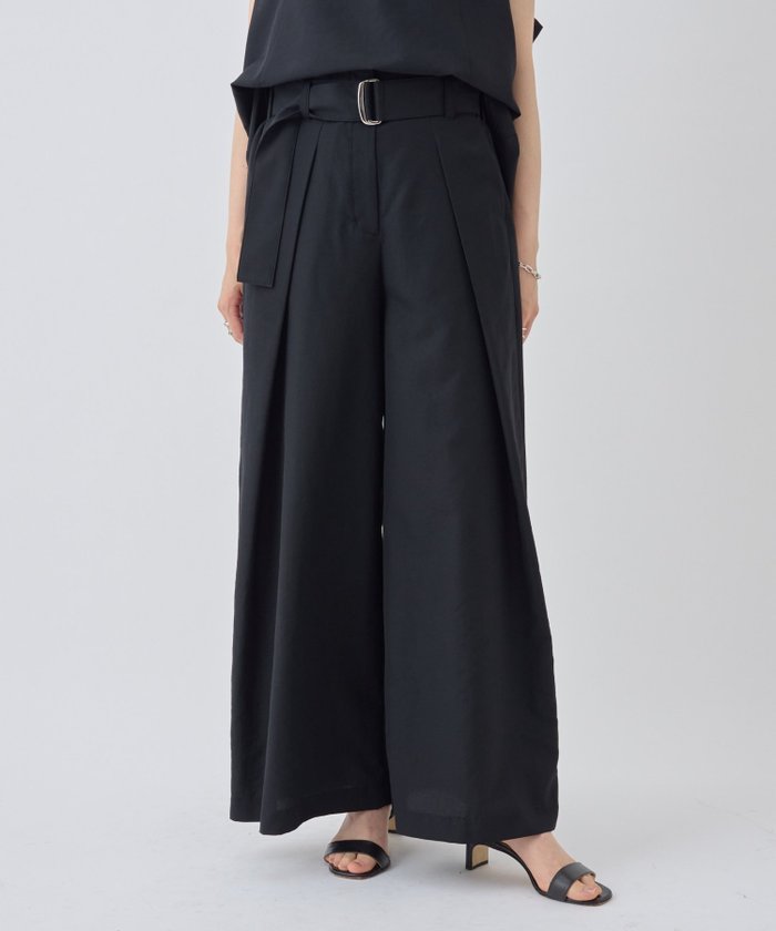 【ビアズリー/BEARDSLEY】のベルト付きオーバータックパンツ インテリア・キッズ・メンズ・レディースファッション・服の通販 founy(ファニー) https://founy.com/ ファッション Fashion レディースファッション Fashion for Women パンツ Pants & Trousers ベルト&ウエストマーク Belts & Waist Accessories おすすめ Recommended / Our Picks クロップド Cropped, Short Length シアー Sheer, See-Through セットアップ Set-Up, Coordinated Outfit フレア Flare, Flared フロント Front, Front Design |ID: prp329100004653297 ipo3291000000033632255
