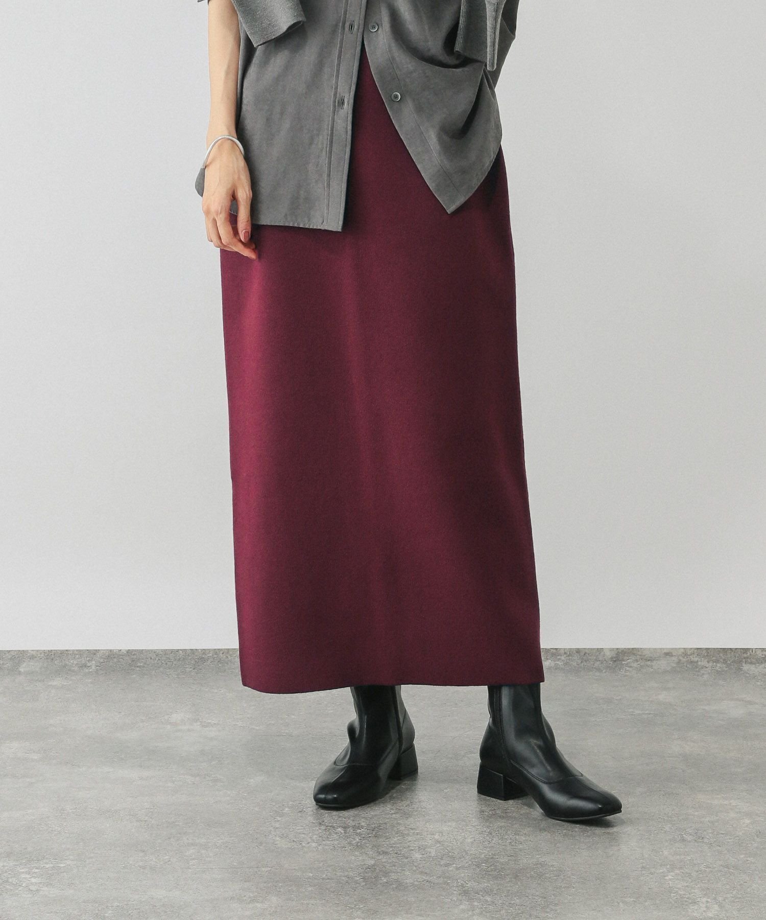 【グローバルワーク/GLOBAL WORK】のスウェットライクニットナロースカート/571364 インテリア・キッズ・メンズ・レディースファッション・服の通販 founy(ファニー) 　ファッション　Fashion　レディースファッション　Fashion for Women　スカート　Skirts　おすすめ　Recommended / Our Picks　ジャカード／ジャガード　Jacquard, Woven Pattern　セットアップ　Set-Up, Coordinated Outfit　ダブル　Double, Double-Breasted　パッチ　Patch, Appliqué　ポケット　Pocket, Pocket Detail　リラックス　Relax, Relaxed Fit　楽ちん　Easy Fit, Comfortable　ボルドー38|ID: prp329100004653337 ipo3291000000034587450