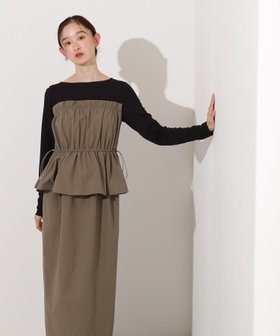 【エヌ ナチュラルビューティーベーシック/N.Natural Beauty basic】のドロストコードドッキングワンピース長袖 人気、トレンドファッション・服の通販 founy(ファニー) ファッション Fashion レディースファッション Fashion for Women ワンピース Dresses おすすめ Recommended / Our Picks ジャケット Jacket, Outerwear スリット Slit, Slit Detail センター Center, Center Line タフタ Taffeta, Structured Fabric ドッキング Docking, Mixed Material ドローコード Drawcord, Drawstring Cord 長袖 Long Sleeve, Full Sleeve |ID:prp329100004653358