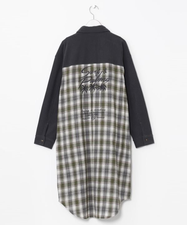 【アミナコレクション/Amina Collection】の【カヒコ】コラピントシャツワンピース【SURF Palms】 インテリア・キッズ・メンズ・レディースファッション・服の通販 founy(ファニー) https://founy.com/ ファッション Fashion レディースファッション Fashion for Women ワンピース Dresses シャツワンピース / 1枚で着映えコーデ Shirt Dresses コーデュロイ Corduroy, Cord Fabric チェック Check, Plaid, Tartan |ID: prp329100004653364 ipo3291000000033633260