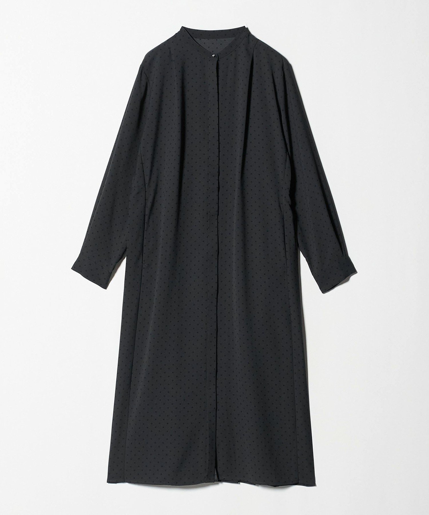 【ユナイテッドアローズ/UNITED ARROWS】のバックプリーツ シャツワンピース A DAY IN THE LIFE インテリア・キッズ・メンズ・レディースファッション・服の通販 founy(ファニー) 　ファッション　Fashion　レディースファッション　Fashion for Women　ワンピース　Dresses　シャツワンピース / 1枚で着映えコーデ　Shirt Dresses　クラシカル　Classical, Vintage-Inspired　ジャケット　Jacket, Outerwear　ダブル　Double, Double-Breasted　トレンド　Trend, Trending Now　ドット　Polka Dot, Dot Pattern　プリーツ　Pleats, Pleated　メタル　Metal, Metal Parts　無地　Plain, Solid Color　秋　Autumn　DK.GRAY|ID: prp329100004653392 ipo3291000000033633474