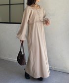 【ゼヴォン/Thevon】のシャーリングボレロ×キャミワンピース ベージュ|ID: prp329100004653402 ipo3291000000033633539