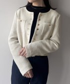【ジュノア/JUNOAH】のmipiarl 金釦ツイードノーカラーショートジャケット 人気、トレンドファッション・服の通販 founy(ファニー) ファッション Fashion レディースファッション Fashion for Women アウター Coat / Outerwear Collection レディースジャケット・軽アウター Jackets thumbnail アイボリー|ID: prp329100004653480 ipo3291000000033634232