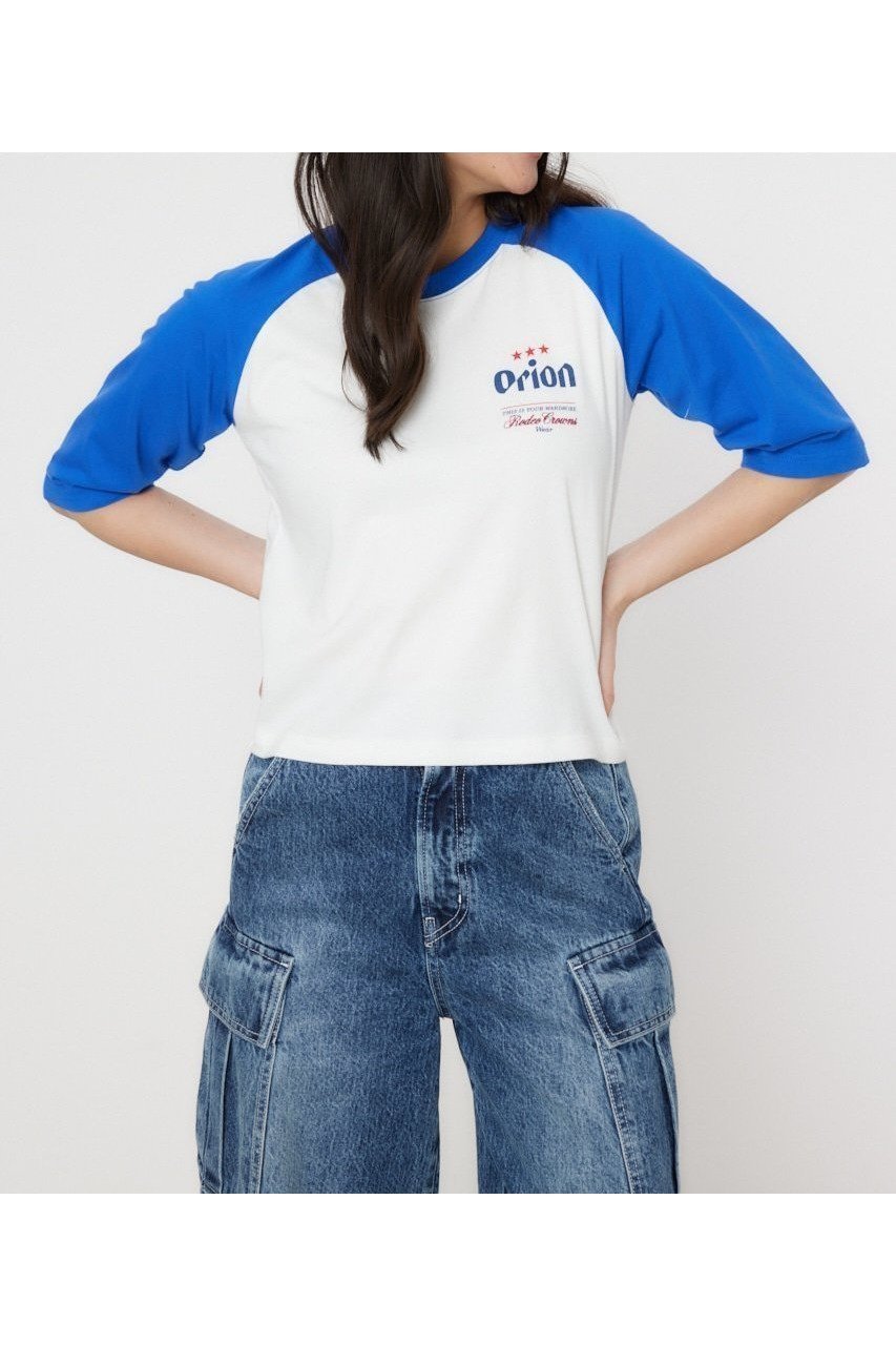 【ロデオクラウンズワイドボウル/RODEO CROWNS WIDE BOWL】の【UNISEX】Orion BeerxRCSラグラン5分トップス インテリア・キッズ・メンズ・レディースファッション・服の通販 founy(ファニー) 　ファッション　Fashion　レディースファッション　Fashion for Women　トップス・カットソー　Cut & Sew Tops　ユニセックス　Unisex, Genderless　クロップド　Cropped, Short Length　トレンド　Trend, Trending Now　プリント　Print, Printed Pattern　ポケット　Pocket, Pocket Detail　BLU|ID: prp329100004653520 ipo3291000000033634726