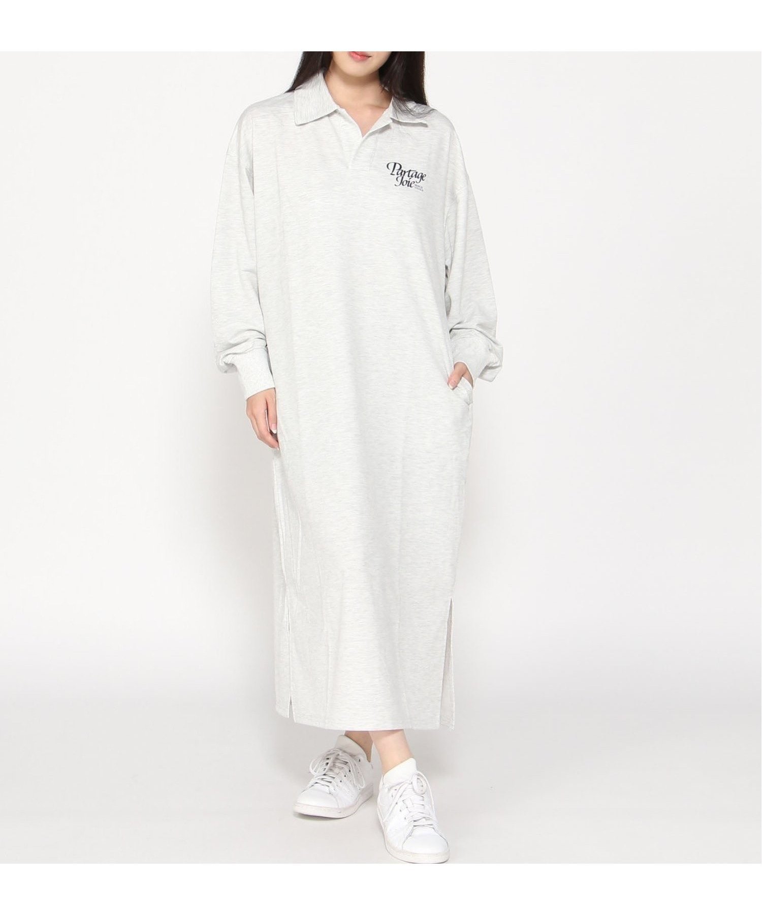 【ラナン/Ranan】のRanan/バックプリントポロ襟裏毛ワンピース インテリア・キッズ・メンズ・レディースファッション・服の通販 founy(ファニー) 　ファッション　Fashion　レディースファッション　Fashion for Women　ワンピース　Dresses　スウェット / スエット　Sweatshirt, Sweatwear　スキッパー　Skipper, Open Collar　トレンド　Trend, Trending Now　プリント　Print, Printed Pattern　ワンポイント　One Point, Statement Accent　A/W・秋冬　Autumn/Winter　OTML|ID: prp329100004653531 ipo3291000000033828838