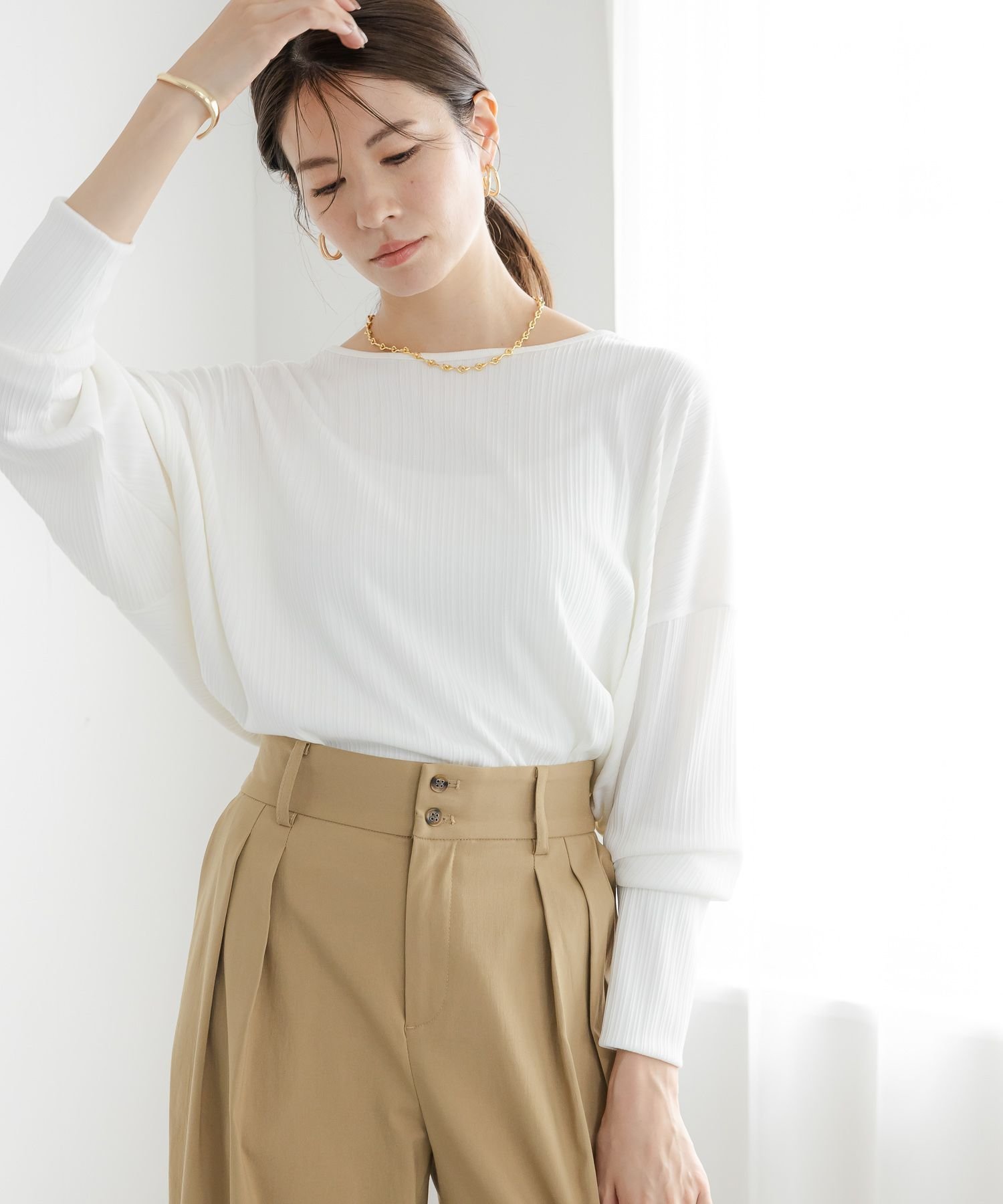 【エルーラ/Elura】のドレスアップリブプルオーバー/326353 インテリア・キッズ・メンズ・レディースファッション・服の通販 founy(ファニー) 　ファッション　Fashion　レディースファッション　Fashion for Women　トップス・カットソー　Cut & Sew Tops　カジュアルプルオーバー・ニットトップス　Pullovers & Knit Tops / Casual Pullovers　ワンピース　Dresses　フォーマル・パーティードレス・結婚式用ドレス　Elegant & Casual Dresses　カットソー　Cut and Sewn Top　再入荷　Restock / Back in Stock　ホワイト02|ID: prp329100004653553 ipo3291000000033635106