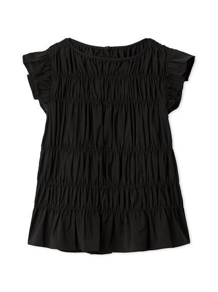 【ミラオーウェン/Mila Owen】のラッフルシャーリングギャザートップス インテリア・キッズ・メンズ・レディースファッション・服の通販 founy(ファニー) 　ファッション　Fashion　レディースファッション　Fashion for Women　トップス・カットソー　Cut & Sew Tops　おすすめ　Recommended / Our Picks　ギャザー　Gathered, Ruffled　シャーリング　Shirring, Ruched　スマート　Smart, Elegant　ダウン　Down, Puffer　デニム　Denim, Jeans Material　トレンド　Trend, Trending Now　バランス　Balance, Style Balance　フェミニン　Feminine, Girly　フラワー　Flower, Floral　フリル　Frill, Ruffle　ペプラム　Peplum, Flared Hem　モノトーン　Monotone, Black and White　リネン　Linen, Linen Fabric　DBRW[059]|ID: prp329100004653599 ipo3291000000034356849