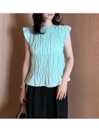 【ミラオーウェン/Mila Owen】のラッフルシャーリングギャザートップス LBLU[081]|ID: prp329100004653599 ipo3291000000034356850