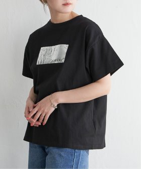 【ノッチ/notch】のコットン100% 箔プリントTシャツ 人気、トレンドファッション・服の通販 founy(ファニー) ファッション Fashion レディースファッション Fashion for Women トップス・カットソー Cut & Sew Tops シャツ・ブラウス・オフィスカジュアル Elegant Blouses & Button-Ups ロングTシャツ・Tシャツ Longline T-Shirts & Tees カーディガン Cardigan, Knitwear シルバー Silver, Metallic Silver シンプル Simple, Minimal フロント Front, Front Design プリント Print, Printed Pattern 人気 Popular, Best Seller 半袖 Short Sleeve, Half Sleeve 羽織 Haori, Light Jacket |ID:prp329100004653614