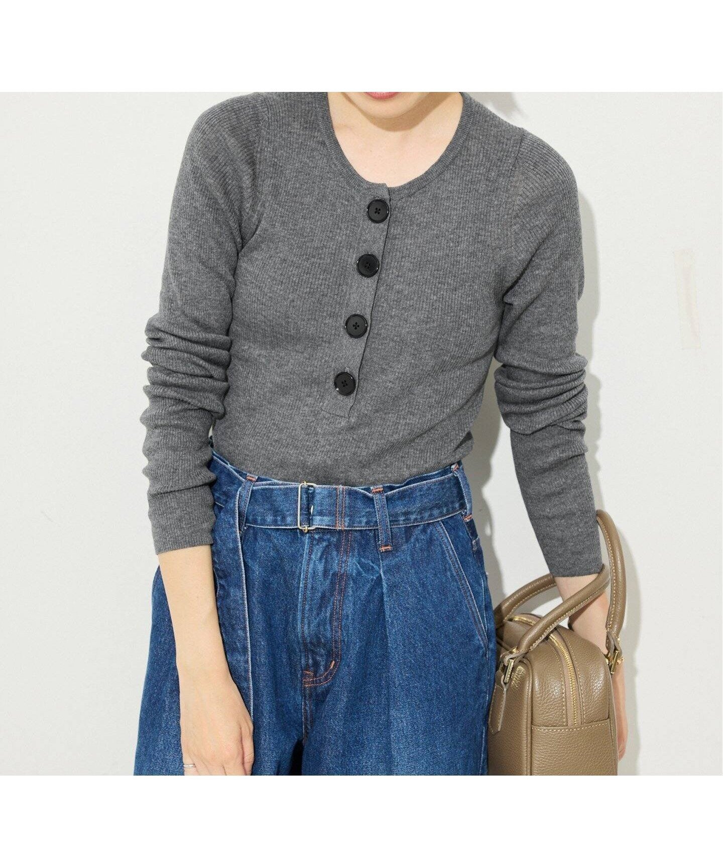【スローブ イエナ/SLOBE IENA】のスイビリブヘンリープルオーバー インテリア・キッズ・メンズ・レディースファッション・服の通販 founy(ファニー) 　ファッション　Fashion　レディースファッション　Fashion for Women　トップス・カットソー　Cut & Sew Tops　カジュアルプルオーバー・ニットトップス　Pullovers & Knit Tops / Casual Pullovers　2025年　2025　2025-2026秋冬・A/W　Autumn/Winter 2025–26 AW25–26　おすすめ　Recommended / Our Picks　インナー　Innerwear　サスペンダー　Suspenders, Braces　シアー　Sheer, See-Through　スラックス　Slacks, Dress Pants　デニム　Denim, Jeans Material　フィット　Fit, Slim Fit　ベーシック　Basic, Essential　グレー|ID: prp329100004653637 ipo3291000000033636090