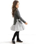 【その他のブランド/Other】のチュール切替えワンピース リボン 編み模様 子供服 キッズ 女の子 Bee チャコール|ID: prp329100004653654 ipo3291000000034119623