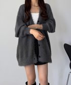 【ジュノア/JUNOAH】の薄手ニットシャギーカーディガン+ショートパンツSET チャコール|ID: prp329100004653683 ipo3291000000033636595