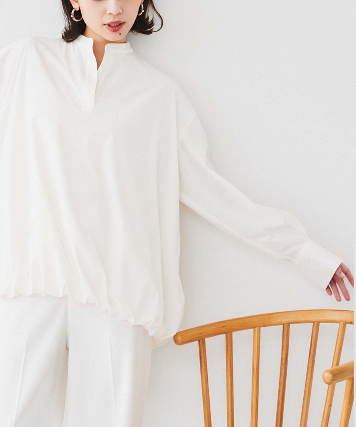 【アンタイトル/UNTITLED】の【朝比奈 彩*Oggi*UNTITLED スペシャルコラボ】バルーンヘムブラウス 人気、トレンドファッション・服の通販 founy(ファニー) 　雑誌掲載アイテム　Magazine Picks & Fashion Features　ファッション雑誌　Fashion Magazines　オッジ　Oggi　ファッションモデル・俳優・女優　Models　女性　Women　朝比奈彩　Asahina Aya　ファッション　Fashion　レディースファッション　Fashion for Women　トップス・カットソー　Cut & Sew Tops　シャツ・ブラウス・オフィスカジュアル　Elegant Blouses & Button-Ups　洗える　Machine Washable　カフス　Cuff Design　4月号　April Issue　シンプル　Simple, Minimal　スキッパー　Skipper, Open Collar　スタイリッシュ　Stylish, Fashionable　ストレッチ　Stretch, Stretchy Fabric　雑誌　Magazine, Fashion Magazine　バランス　Balance, Style Balance　バルーン　Balloon, Balloon Silhouette　ミックス　Mix, Mixed Style　ワイド　Wide, Wide Fit　おすすめ　Recommended / Our Picks　エレガント 上品　Elegant　 other-1|ID: prp329100004653700 ipo3291000000033636811