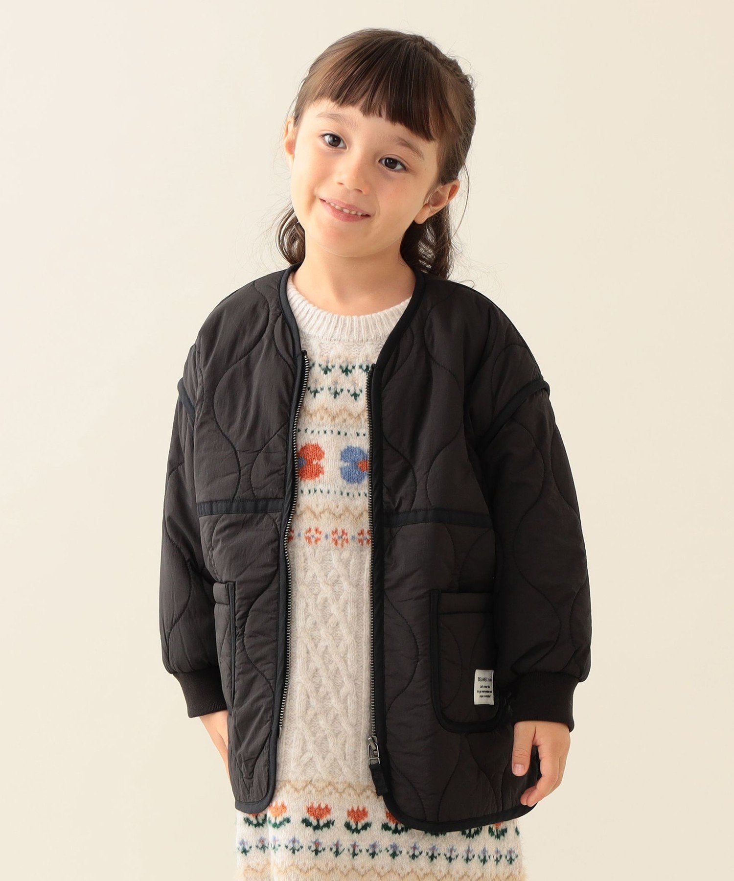 【ビームス ミニ/BEAMS mini / KIDS】のキルト ジップコート 2025FW(90~150cm) インテリア・キッズ・メンズ・レディースファッション・服の通販 founy(ファニー) 　ファッション　Fashion　キッズファッション　Fashion for Kids　キルト　Quilt, Quilted Fabric　シンプル　Simple, Minimal　スタンダード　Standard, Basic　ベーシック　Basic, Essential　BLACK|ID: prp329100004653737 ipo3291000000034119849