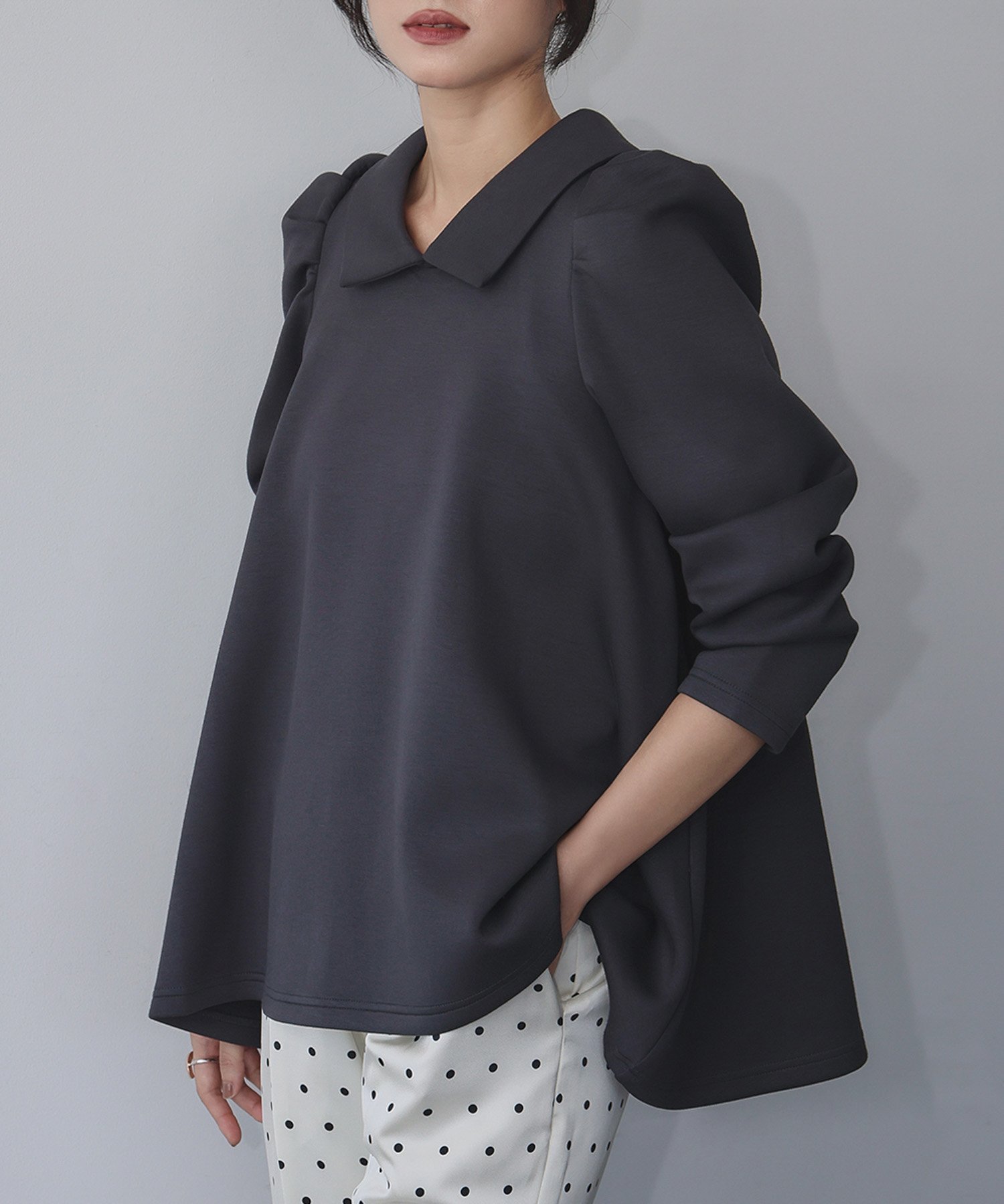 【ガール/GIRL】のダンボール 襟付き パワーショルダー Aライン トップス 人気、トレンドファッション・服の通販 founy(ファニー) 　ファッション　Fashion　レディースファッション　Fashion for Women　トップス・カットソー　Cut & Sew Tops　洗える　Machine Washable　ショルダー　Shoulder, Shoulder Strap　シンプル　Simple, Minimal　スリット　Slit, Slit Detail　スリーブ　Sleeve, Long Sleeve / Short Sleeve　チュニック　Tunic, Long Top　ロング　Long, Long-Length　再入荷　Restock / Back in Stock　おすすめ　Recommended / Our Picks　エレガント 上品　Elegant　 other-1|ID: prp329100004653747 ipo3291000000034720403