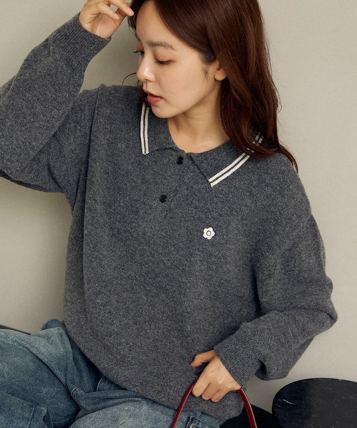 【フリークスストア/FREAK'S STORE】の襟ライン ワンポイント刺繍 ニット ポロシャツ 限定展開 25AW 人気、トレンドファッション・服の通販 founy(ファニー) 　ファッション　Fashion　レディースファッション　Fashion for Women　トップス・カットソー　Cut & Sew Tops　ニット　Knit Tops & Sweaters　シャツ・ブラウス・オフィスカジュアル　Elegant Blouses & Button-Ups　ポロシャツ・きれいめカジュアル　Smart-Casual Polo Tops　キャミワンピース　Cami Dress, Slip Dress　コラボ　Collaboration, Collab　シンプル　Simple, Minimal　スペシャル　Special, Limited Edition　スラックス　Slacks, Dress Pants　デニム　Denim, Jeans Material　フェミニン　Feminine, Girly　フレア　Flare, Flared　ポロシャツ　Polo Shirt, Collared Tee　ミニスカート　Mini Skirt, Short Skirt　リアル　Real, Realistic　ワンポイント　One Point, Statement Accent　A/W・秋冬　Autumn/Winter　冬　Winter / This Winter　おすすめ　Recommended / Our Picks　2025年　2025　2025-2026秋冬・A/W　Autumn/Winter 2025–26 AW25–26　 other-1|ID: prp329100004653783 ipo3291000000036216900