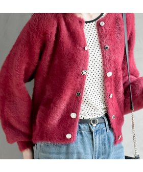 【アールピーエス/rps】のシャギー多釦クルーネックカーディガン 人気、トレンドファッション・服の通販 founy(ファニー) ファッション Fashion レディースファッション Fashion for Women トップス・カットソー Cut & Sew Tops カーディガン・羽織り Layered Style Cardigans エレガント 上品 Elegant カーディガン Cardigan, Knitwear ポケット Pocket, Pocket Detail |ID:prp329100004653824