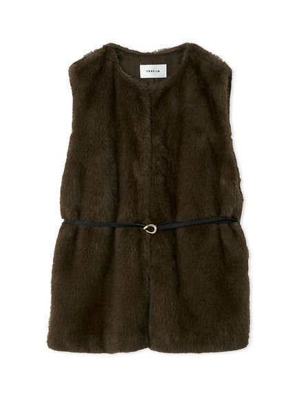 【フレイ アイディー/FRAY I.D】のベルトセットファージレ インテリア・キッズ・メンズ・レディースファッション・服の通販 founy(ファニー) 　ファッション　Fashion　レディースファッション　Fashion for Women　アウター　Coat / Outerwear Collection　トップス・カットソー　Cut & Sew Tops　ベスト&ジレ / 重ね着スタイル　Vests & Gilets　ベルト&ウエストマーク　Belts & Waist Accessories　エレガント 上品　Elegant　秋　Autumn　スタイリッシュ　Stylish, Fashionable　デニム　Denim, Jeans Material　トレンド　Trend, Trending Now　フェイクファー　Faux Fur, Imitation Fur　フロント　Front, Front Design　プリント　Print, Printed Pattern　ベーシック　Basic, Essential　半袖　Short Sleeve, Half Sleeve　ラグジュアリー　Luxury, Elegant　リアル　Real, Realistic　おすすめ　Recommended / Our Picks　BRW[058]|ID: prp329100004653850 ipo3291000000033638425