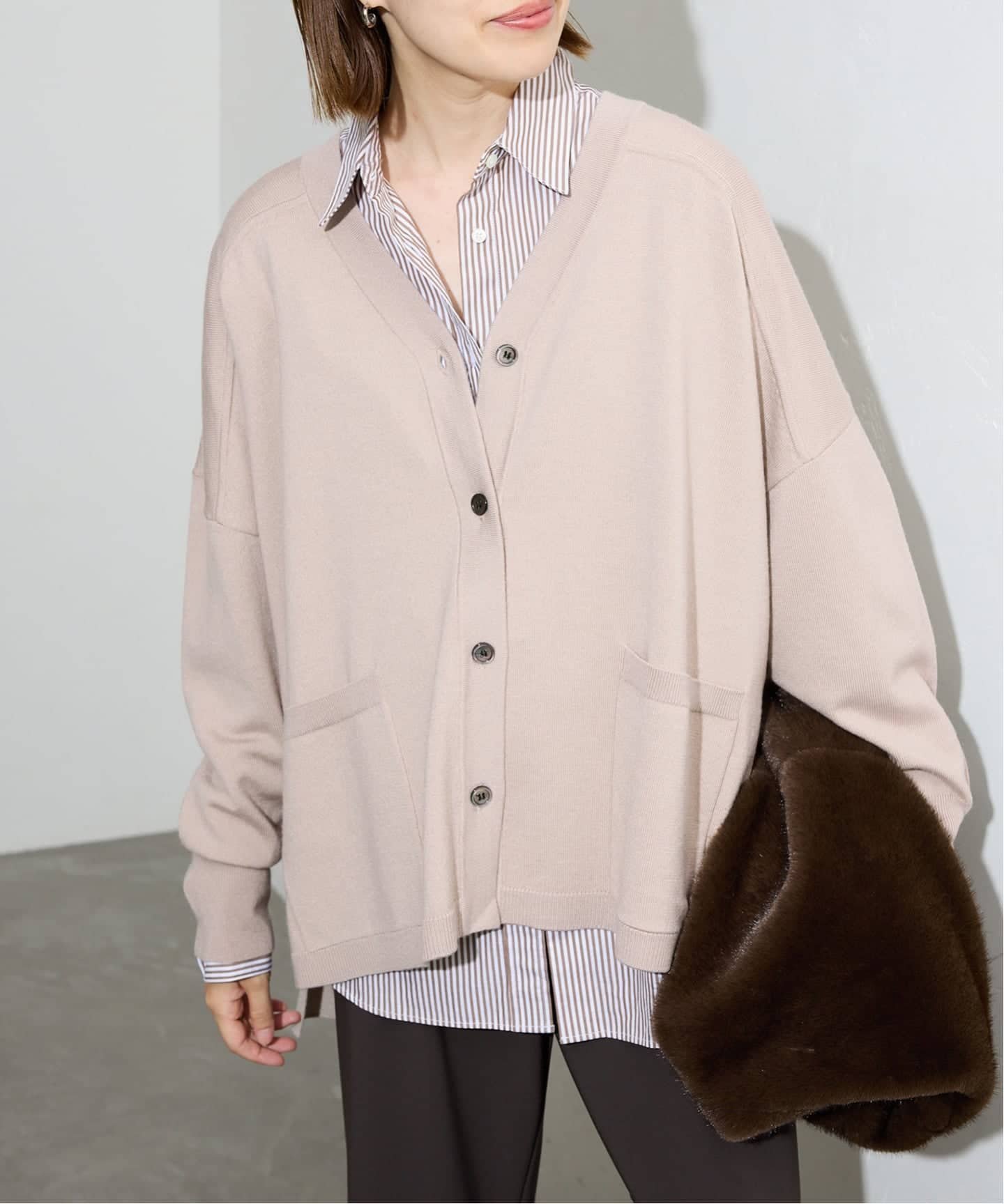 【スローブ イエナ/SLOBE IENA】の《追加 》ウォッシャブルワイドシルエットカーディガン インテリア・キッズ・メンズ・レディースファッション・服の通販 founy(ファニー) 　ファッション　Fashion　レディースファッション　Fashion for Women　トップス・カットソー　Cut & Sew Tops　カーディガン・羽織り　Layered Style Cardigans　2025年　2025　2025-2026秋冬・A/W　Autumn/Winter 2025–26 AW25–26　ポケット　Pocket, Pocket Detail　ベージュ|ID: prp329100004653856 ipo3291000000033638495