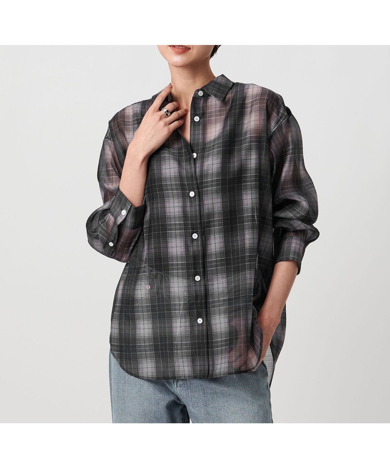 【ユナイテッドアローズ/UNITED ARROWS】のオーガンジー プリント シャツ -ウォッシャブル- インテリア・キッズ・メンズ・レディースファッション・服の通販 founy(ファニー) 　ファッション　Fashion　レディースファッション　Fashion for Women　トップス・カットソー　Cut & Sew Tops　シャツ・ブラウス・オフィスカジュアル　Elegant Blouses & Button-Ups　おすすめ　Recommended / Our Picks　インナー　Innerwear　ウォッシャブル　Machine Washable　オーガンジー　Organza Fabric　シアー　Sheer, See-Through　タンク　Tank Top, Sleeveless Top　チェック　Check, Plaid, Tartan　バンダナ　Bandana, Head Scarf　プリント　Print, Printed Pattern　別注　Limited Edition, Custom Order　定番　Standard, Basic Item　A/W・秋冬　Autumn/Winter　その他2|ID: prp329100004653857 ipo3291000000033638504
