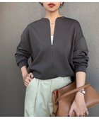 【スタイルドア/STYLEDOOR】のライトダンボールフロント2wayロングスリーブプルオーバー チャコール|ID: prp329100004653870 ipo3291000000033895326