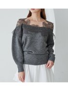 【スナイデル/SNIDEL】のレーストリミングニットプルオーバー GRY[006]|ID:prp329100004653875