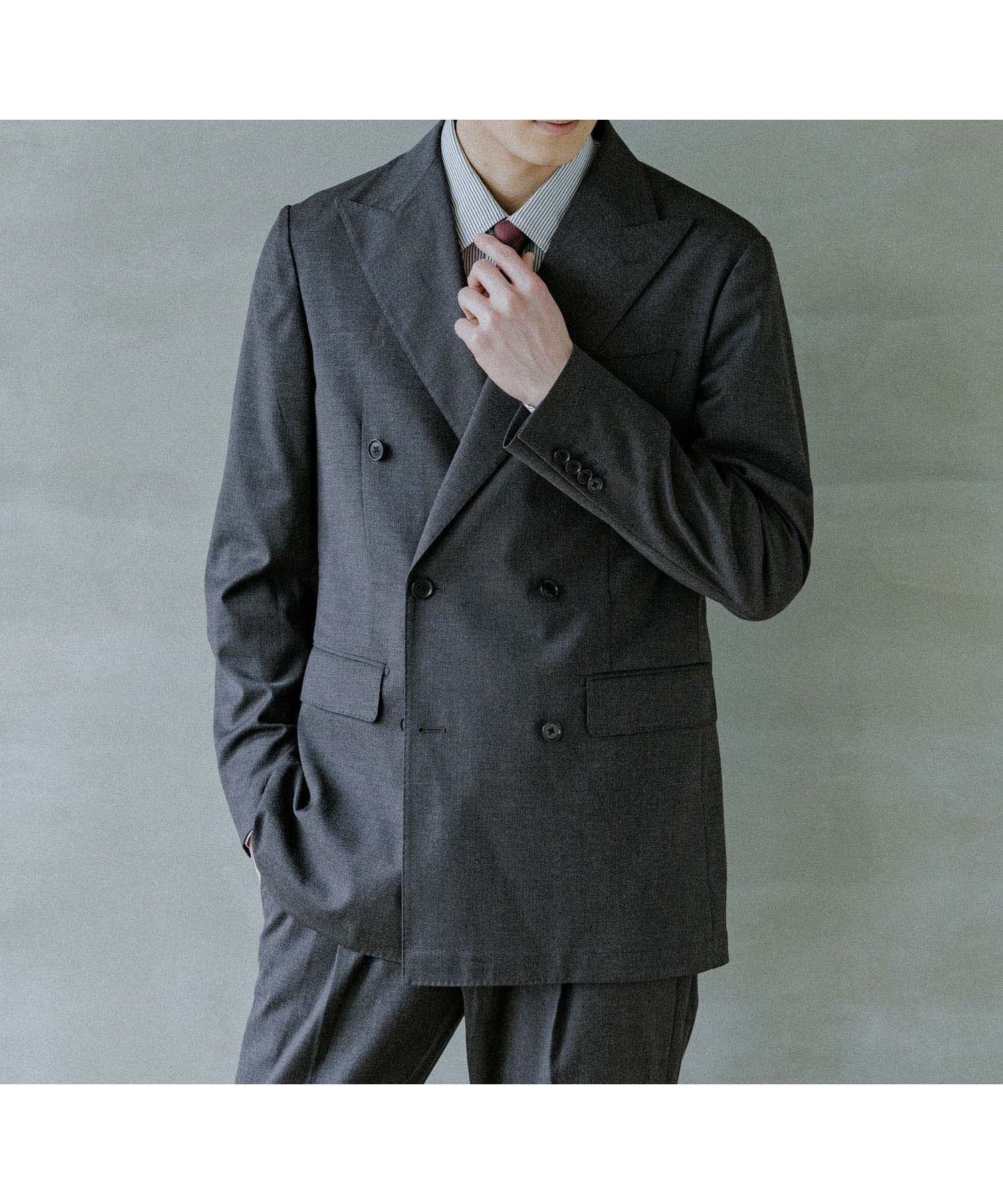 【グローバルワーク/GLOBAL WORK / MEN】のWブレストジャケット/Salon de GW/131323 インテリア・キッズ・メンズ・レディースファッション・服の通販 founy(ファニー) 　ファッション　Fashion　メンズファッション　Fashion for Men　ショルダー　Shoulder, Shoulder Strap　ジャケット　Jacket, Outerwear　ストレッチ　Stretch, Stretchy Fabric　スリム　Slim, Slim Fit　セットアップ　Set-Up, Coordinated Outfit　ツイル　Twist, Twisted Detail　なめらか　Smooth, Silky Texture　ハンド　Hand, Handmade　フラップ　Flap, Flap Pocket　フロント　Front, Front Design　ワーク　Workwear, Utility Style　おすすめ　Recommended / Our Picks　エレガント 上品　Elegant　ビジネス 仕事 通勤　Business / Work / Commuting　チャコール18|ID: prp329100004653879 ipo3291000000033638804