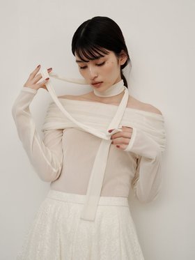【フレイ アイディー/FRAY I.D】のオフショルフロッキーチュールトップス 人気、トレンドファッション・服の通販 founy(ファニー) ファッション Fashion レディースファッション Fashion for Women トップス・カットソー Cut & Sew Tops 秋 Autumn ギャザー Gathered, Ruffled スマート Smart, Elegant チュール Tulip, Tulip Motif ドレープ Drape, Draping Fabric 人気 Popular, Best Seller ベロア Velour, Soft Velvet エレガント 上品 Elegant |ID:prp329100004653906
