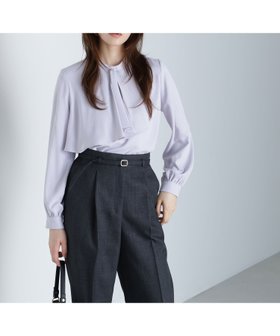 【ナチュラル ビューティー ベーシック/NATURAL BEAUTY BASIC】のアシメラッフルボウブラウス 人気、トレンドファッション・服の通販 founy(ファニー) ファッション Fashion レディースファッション Fashion for Women トップス・カットソー Cut & Sew Tops シャツ・ブラウス・オフィスカジュアル Elegant Blouses & Button-Ups とろみ Fluid, Flowy Fabric アシンメトリー Asymmetrical Style ジャケット Jacket, Outerwear ジョーゼット Georgette, Semi-Sheer Fabric フロント Front, Front Design エレガント 上品 Elegant |ID:prp329100004653926