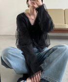 【カプリシューレマージュ/CAPRICIEUX LEMAGE】の【1枚で着映え】チュールレイヤードカーディガン ブラック|ID: prp329100004654019 ipo3291000000034831750