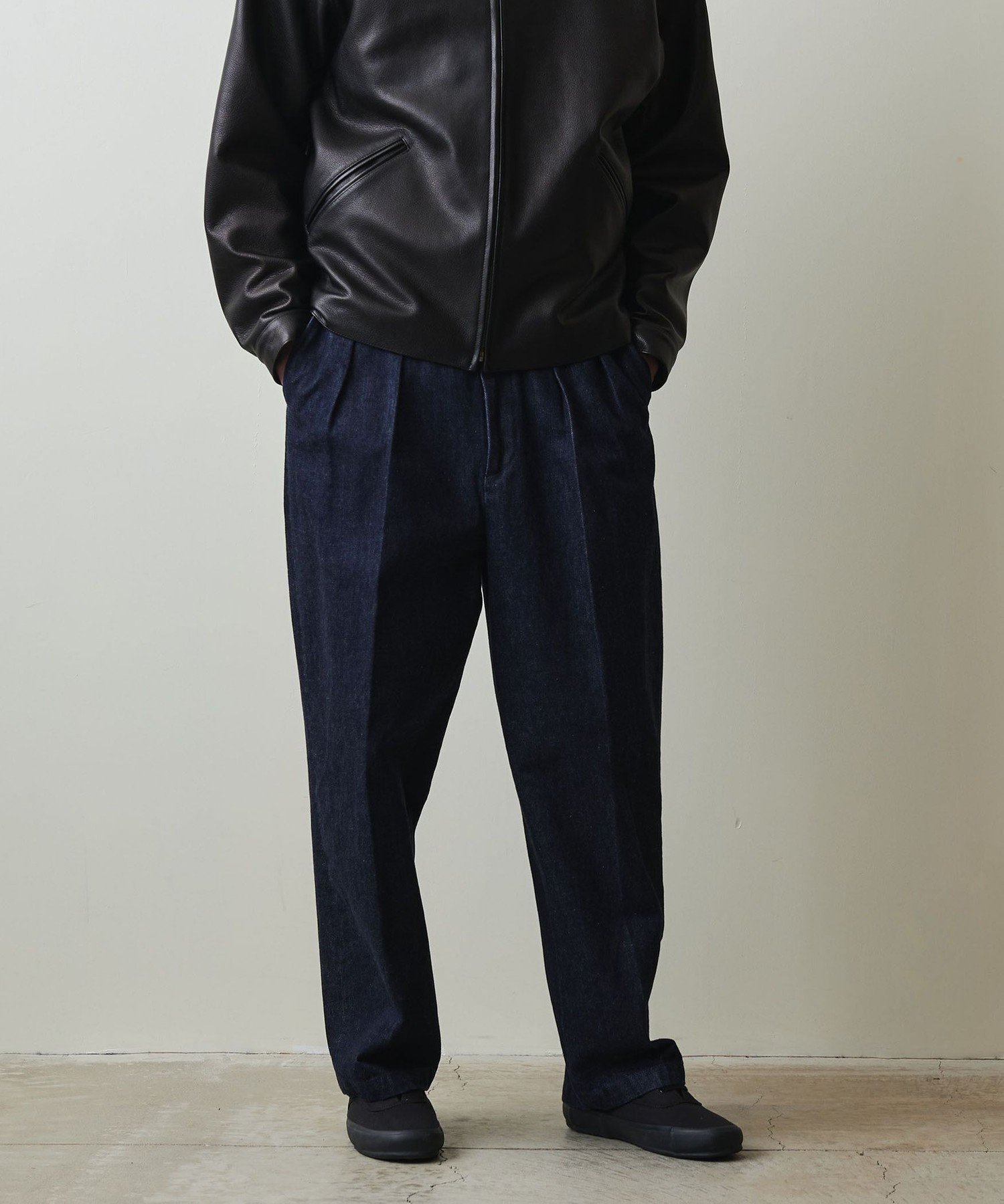 【ビューティ&ユース ユナイテッドアローズ/BEAUTY&YOUTH / UNITED ARROWS / MEN】のSteven Alan 13.5oz デニム インツープリーツ ドレス トラウザーズ インテリア・キッズ・メンズ・レディースファッション・服の通販 founy(ファニー) 　ファッション　Fashion　メンズファッション　Fashion for Men　スラックス　Slacks, Dress Pants　テーパード　Tapered, Tapered Pants　デニム　Denim, Jeans Material　ドレス　Dress, One-Piece　パターン　Pattern, Design Print　ワイド　Wide, Wide Fit　NAVY|ID: prp329100004654143 ipo3291000000033644752