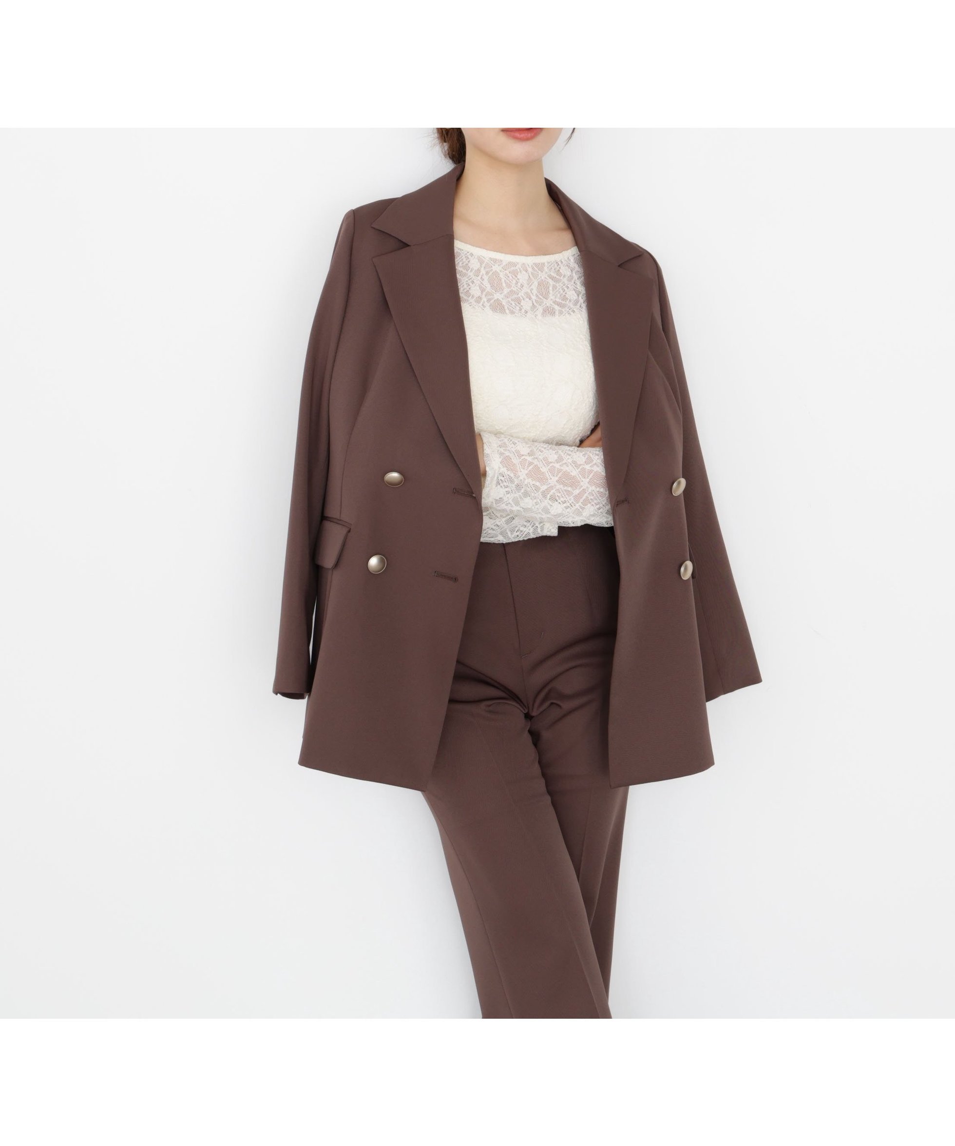 【プロポーション ボディドレッシング/PROPORTION BODY DRESSING】のゴールド釦ダブルブレストジャケット インテリア・キッズ・メンズ・レディースファッション・服の通販 founy(ファニー) 　ファッション　Fashion　レディースファッション　Fashion for Women　アウター　Coat / Outerwear Collection　レディースジャケット・軽アウター　Jackets　おすすめ　Recommended / Our Picks　ツイード　Twill, Twill Weave　トレンド　Trend, Trending Now　パターン　Pattern, Design Print　定番　Standard, Basic Item　秋　Autumn　ブラウン|ID: prp329100004654186 ipo3291000000033645891