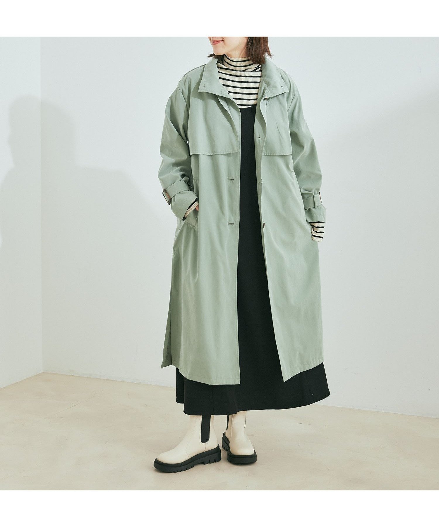 【ジャイロ/JAYRO】の胸ヨークスタンドカラーコート インテリア・キッズ・メンズ・レディースファッション・服の通販 founy(ファニー) 　ファッション　Fashion　レディースファッション　Fashion for Women　アウター　Coat / Outerwear Collection　コート・ロングコート・ピーコート　Long Coats, Peacoats & More　スタンド　Stand Collar, Upright Stand　スリーブ　Sleeve, Long Sleeve / Short Sleeve　デニム　Denim, Jeans Material　ピーチ　Peach, Soft Touch　ポケット　Pocket, Pocket Detail　マニッシュ　Mannish, Boyish　ヨーク　Yoke, Yoke Design　ロング　Long, Long-Length　定番　Standard, Basic Item　春　Spring　秋　Autumn　カーキ(36)|ID: prp329100004654236 ipo3291000000033976653