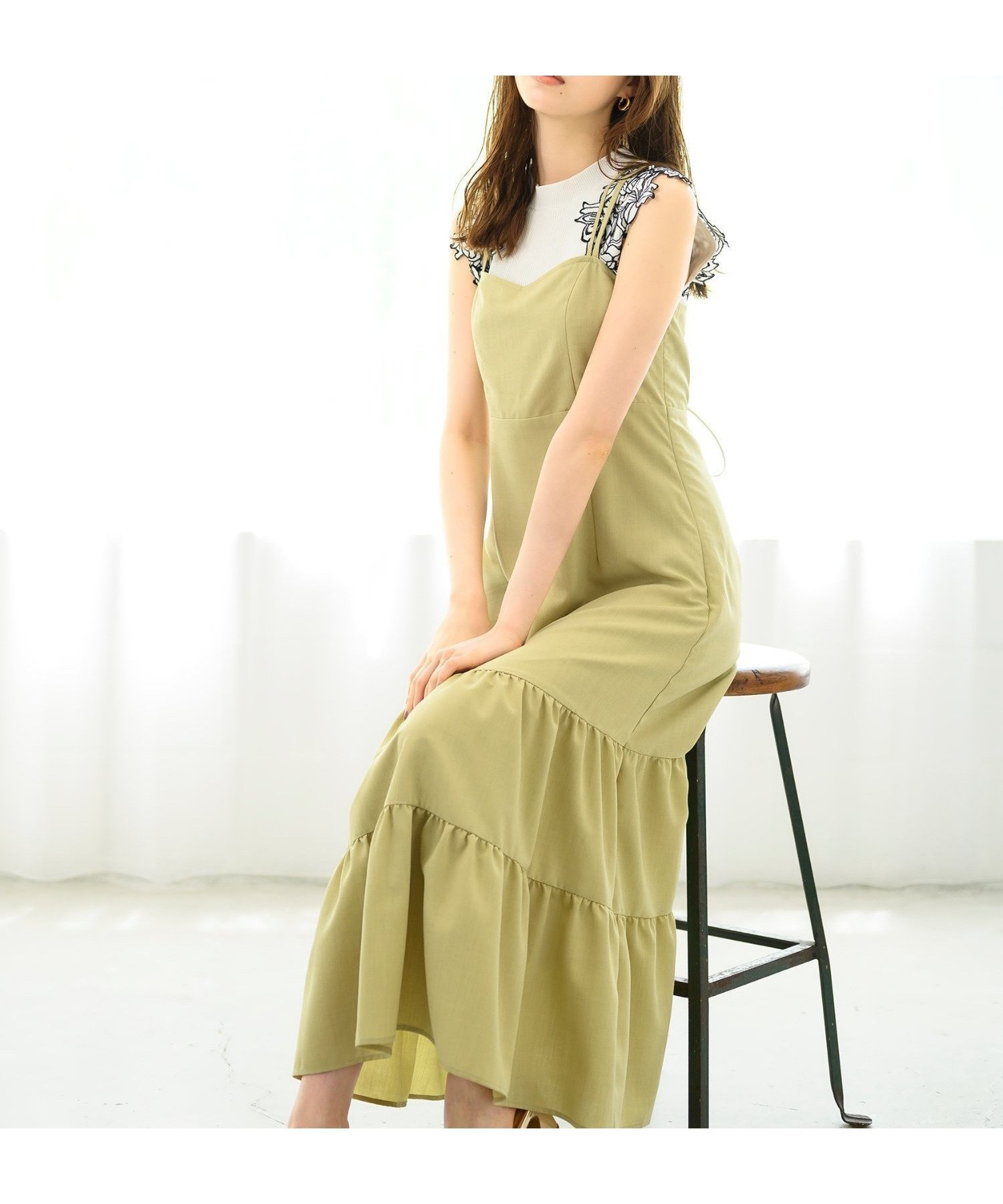 【ミッシュマッシュ/MISCH MASCH】のティアードキャミワンピース インテリア・キッズ・メンズ・レディースファッション・服の通販 founy(ファニー) 　ファッション　Fashion　レディースファッション　Fashion for Women　ワンピース　Dresses　キャミソールワンピース　Camisole Dresses　キャミワンピース　Cami Dress, Slip Dress　シンプル　Simple, Minimal　ティアード　Tiered, Tiered Style　フェミニン　Feminine, Girly　リボン　Ribbon, Bow　イエロー|ID: prp329100004654249 ipo3291000000033648299