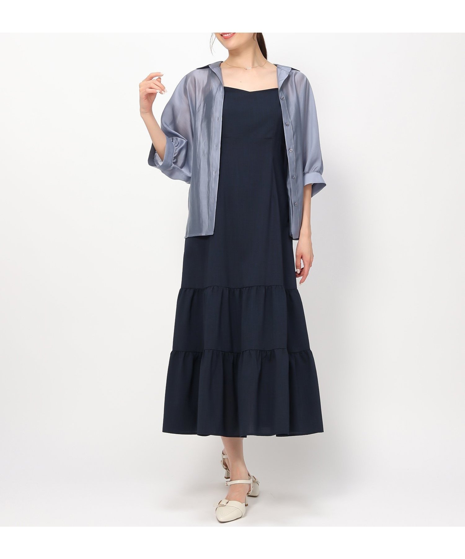 【ミッシュマッシュ/MISCH MASCH】のティアードキャミワンピース インテリア・キッズ・メンズ・レディースファッション・服の通販 founy(ファニー) 　ファッション　Fashion　レディースファッション　Fashion for Women　ワンピース　Dresses　キャミソールワンピース　Camisole Dresses　キャミワンピース　Cami Dress, Slip Dress　シンプル　Simple, Minimal　ティアード　Tiered, Tiered Style　フェミニン　Feminine, Girly　リボン　Ribbon, Bow　ネイビー|ID: prp329100004654249 ipo3291000000033648302