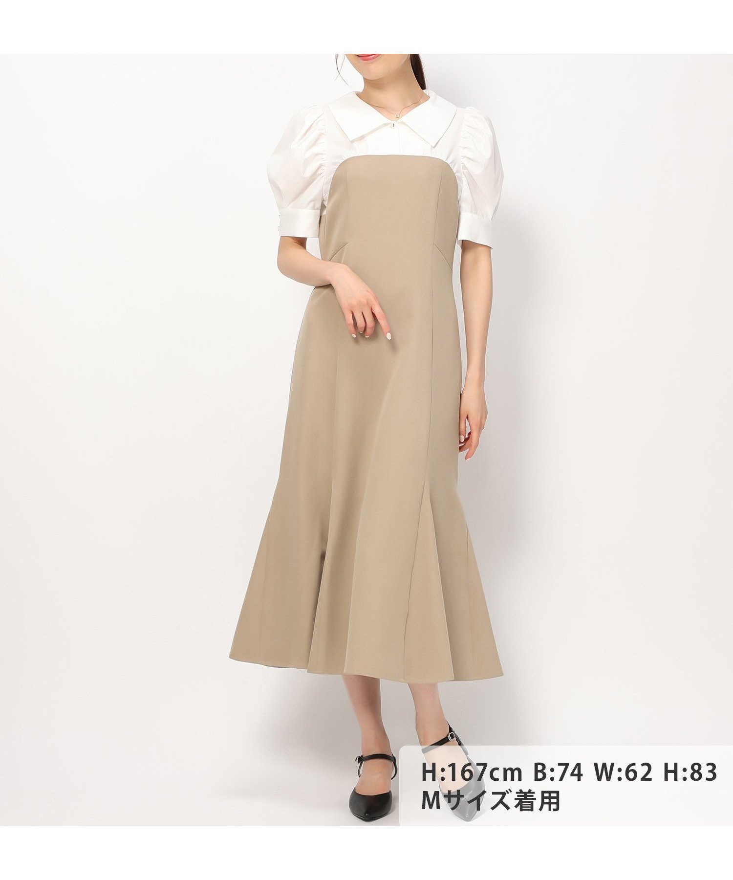 【ミッシュマッシュ/MISCH MASCH】のビスチェドッキングワンピース インテリア・キッズ・メンズ・レディースファッション・服の通販 founy(ファニー) 　ファッション　Fashion　レディースファッション　Fashion for Women　ワンピース　Dresses　カーディガン　Cardigan, Knitwear　ジャケット　Jacket, Outerwear　ドッキング　Docking, Mixed Material　ビスチェ　Bustier, Corset Top　マーメイド　Mermaid, Fishtail Silhouette　レース　Lace, Lace Fabric　ベージュ|ID: prp329100004654250 ipo3291000000033648318