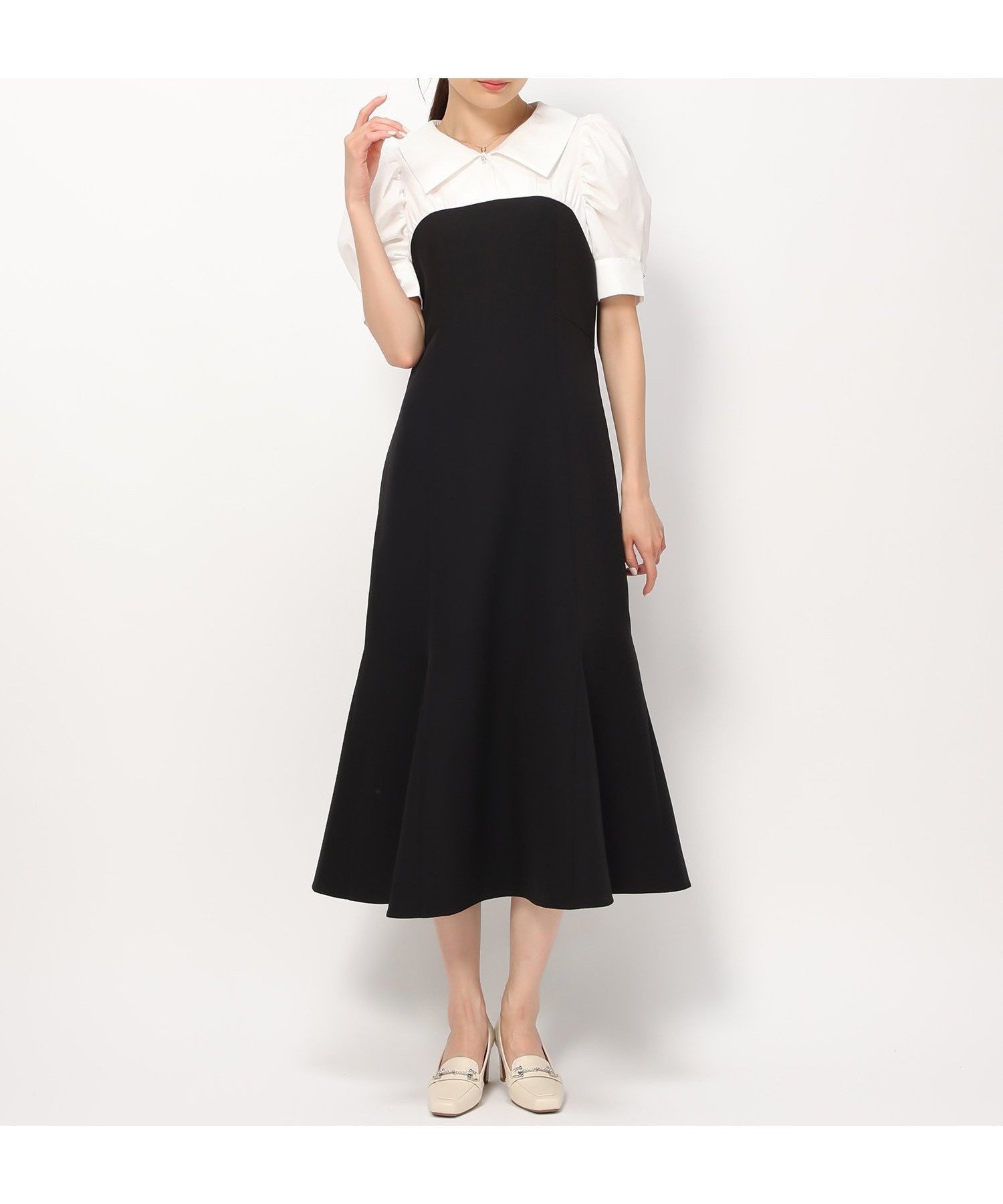 【ミッシュマッシュ/MISCH MASCH】のビスチェドッキングワンピース インテリア・キッズ・メンズ・レディースファッション・服の通販 founy(ファニー) 　ファッション　Fashion　レディースファッション　Fashion for Women　ワンピース　Dresses　カーディガン　Cardigan, Knitwear　ジャケット　Jacket, Outerwear　ドッキング　Docking, Mixed Material　ビスチェ　Bustier, Corset Top　マーメイド　Mermaid, Fishtail Silhouette　レース　Lace, Lace Fabric　ブラック|ID: prp329100004654250 ipo3291000000033648319