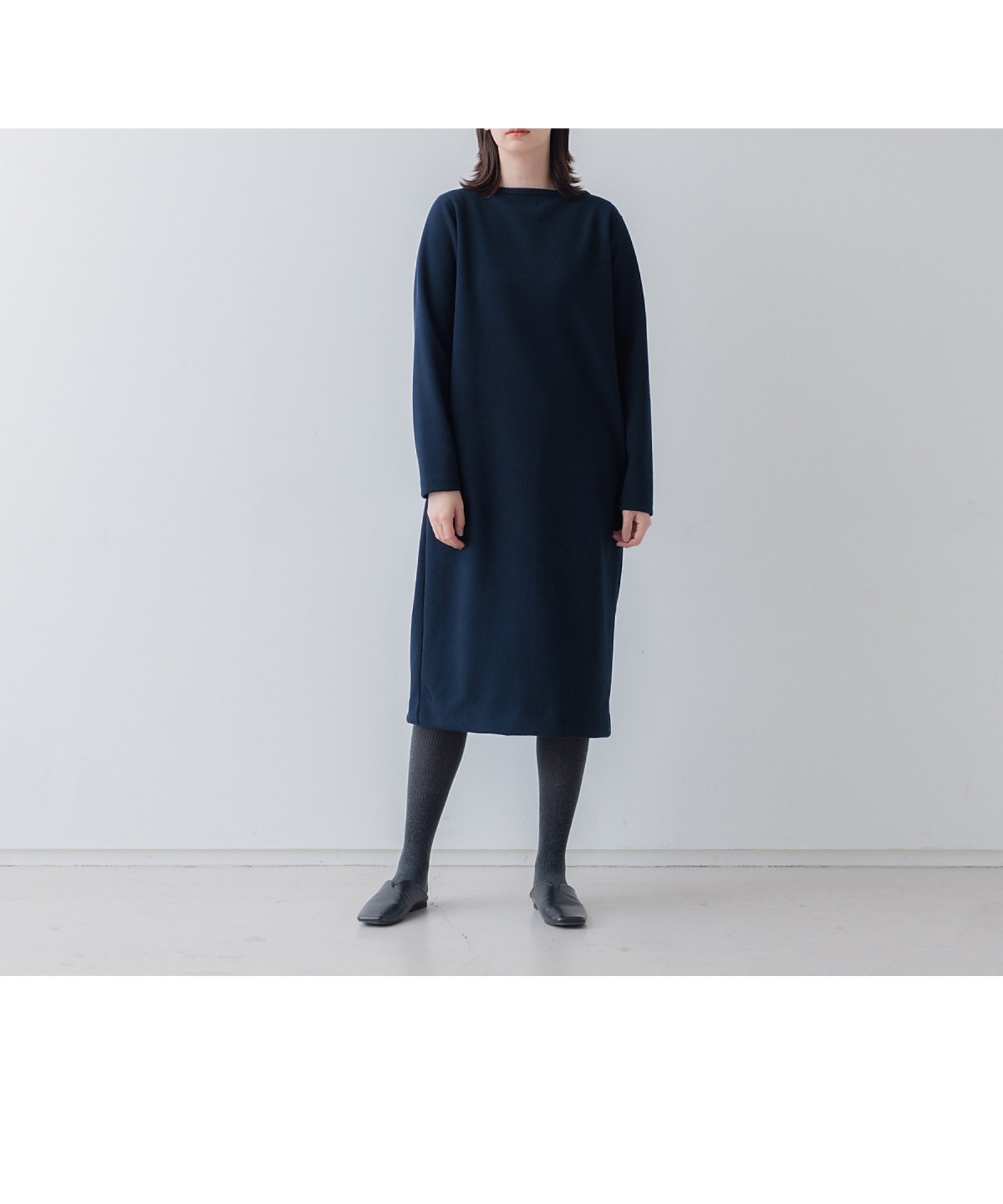 【コレックス/collex】のブークレー風ダンボールワンピース インテリア・キッズ・メンズ・レディースファッション・服の通販 founy(ファニー) 　ファッション　Fashion　レディースファッション　Fashion for Women　ワンピース　Dresses　おすすめ　Recommended / Our Picks　シンプル　Simple, Minimal　ストレッチ　Stretch, Stretchy Fabric　ダブル　Double, Double-Breasted　テクスチャー　Texture, Textured Fabric　フラット　Flat, Flat Shoes　ポケット　Pocket, Pocket Detail　エレガント 上品　Elegant　ダークネイビー|ID: prp329100004654276 ipo3291000000033649096